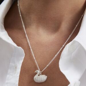 UO Ceramic Swan Charm Necklace